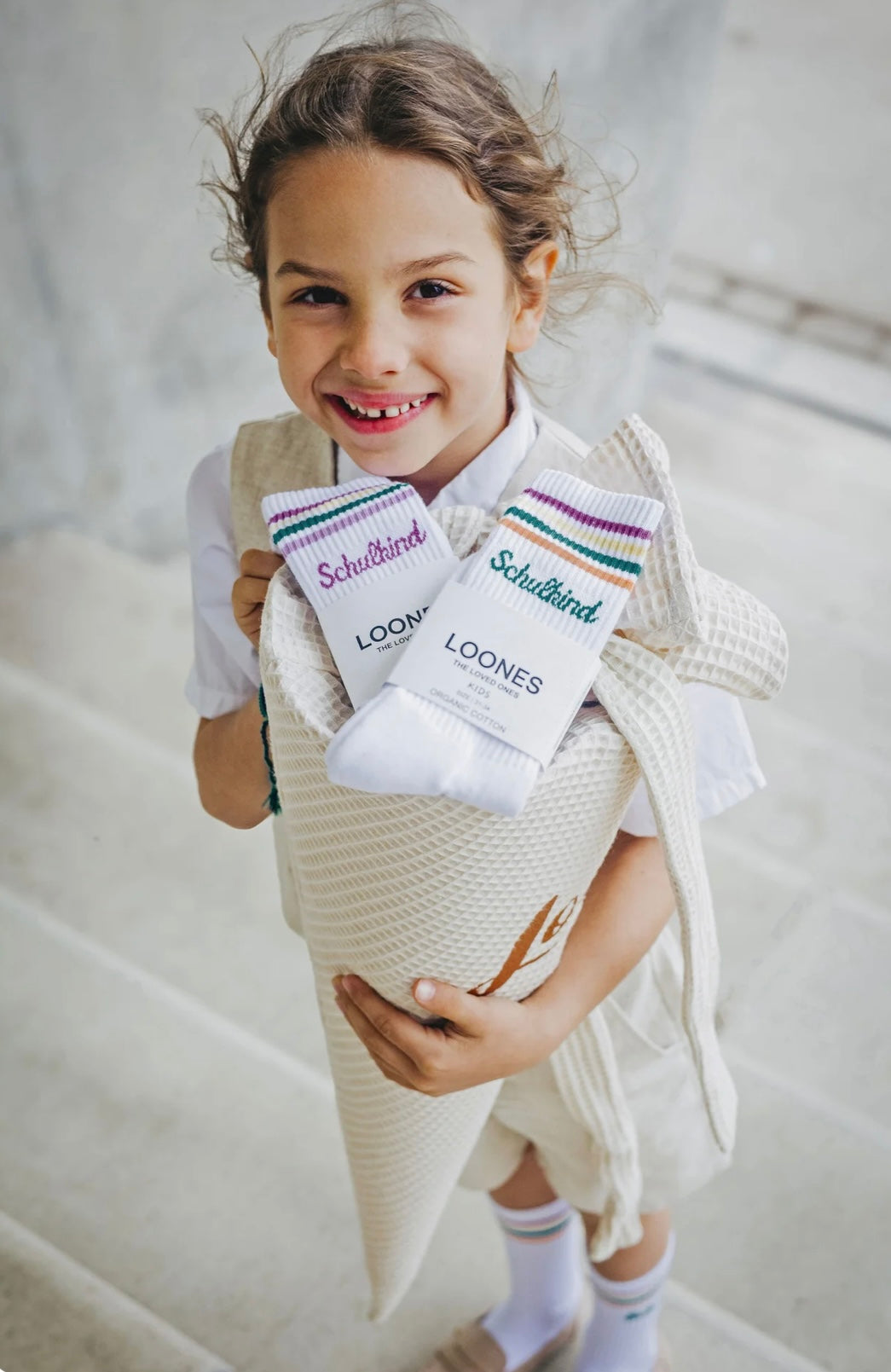 LOONES Schulkind Socken PFLAUME