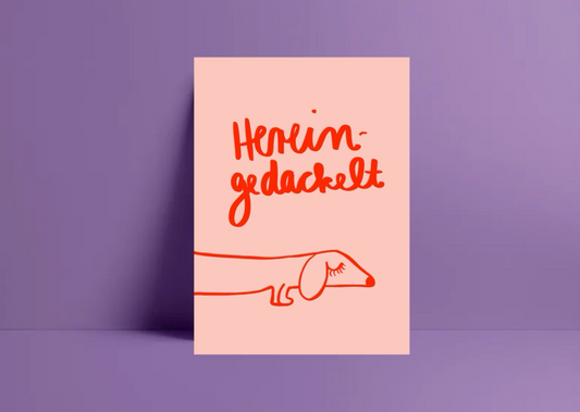 Postkarte Herein gedackelt!